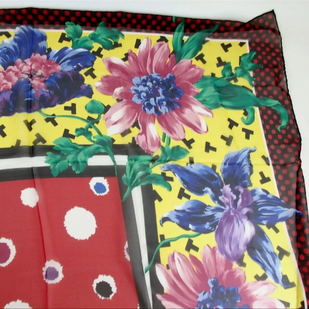 Tiffany & Co. Floral Scarf - Yellow, Red, Blue - Picture 6 of 10